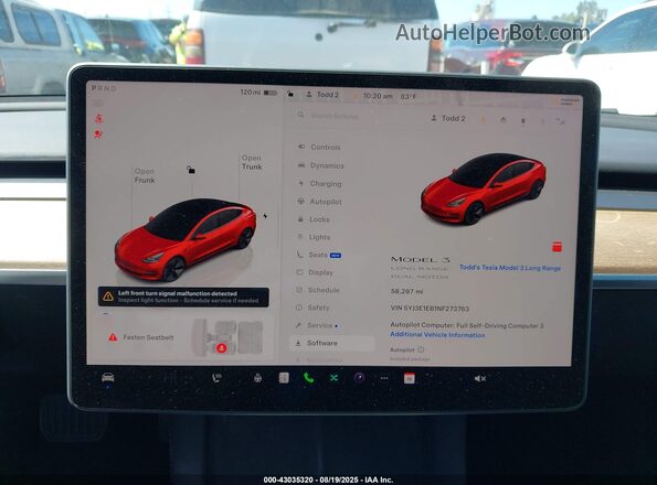 5YJ3E1EB1NF273763 2022 TESLA MODEL 3 Red 