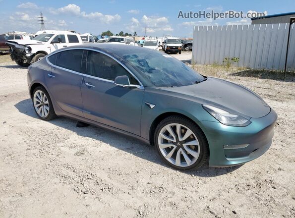5YJ3E1EB3JF112082 2018 TESLA MODEL Blue Առջևի աջ