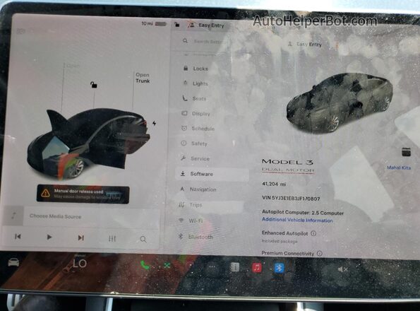 5YJ3E1EB3JF170807 2018 TESLA MODEL Черный Вид щитка приборов