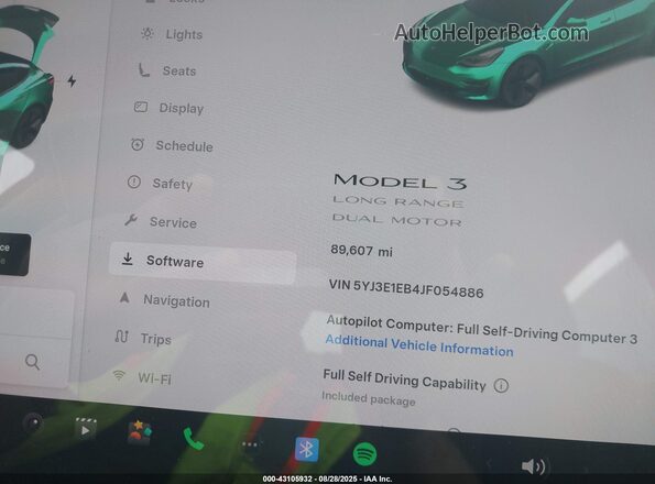5YJ3E1EB4JF054886 2018 TESLA MODEL 3 Gray 360 interior view