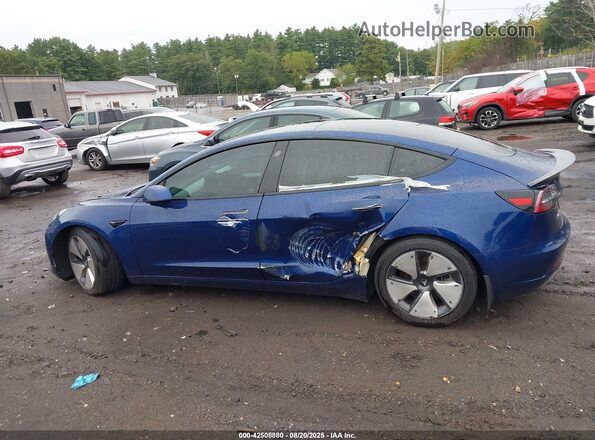 5YJ3E1EB5MF981321 2021 TESLA MODEL 3 Blue Widok wnętrza z tyłu