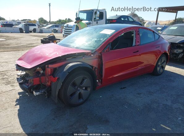 5YJ3E1EB8MF998985 2021 TESLA MODEL 3 Red Przód lewy
