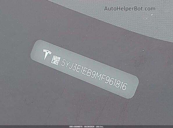 5YJ3E1EB9MF961816 2021 TESLA MODEL 3 Black 