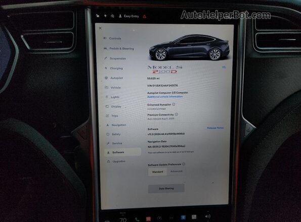 5YJSA1E44JF243076 2018 TESLA MODEL Gray Vista del cuadro de instrumentos