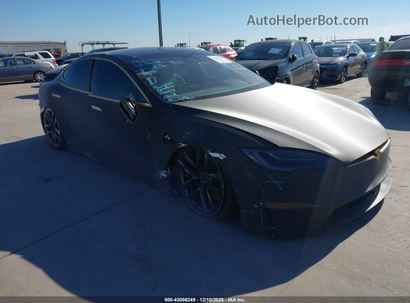 5YJSA1E56NF471420 2022 TESLA MODEL S Черный Передняя правая четверть