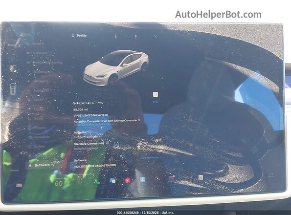 5YJSA1E56NF471420 2022 TESLA MODEL S Черный 