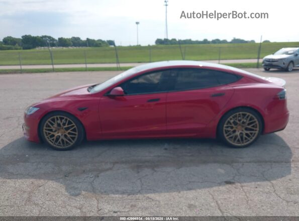 5YJSA1E63MF453139 2021 TESLA MODEL S Red უკანა სალონის ხედი