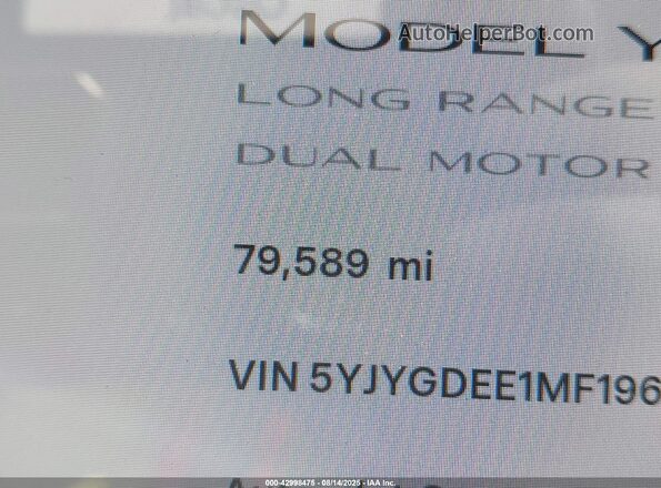 5YJYGDEE1MF196290 2021 TESLA MODEL Y Red 