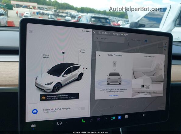 5YJYGDEE8LF036888 2020 TESLA MODEL Y Белый Панорамный вид салона 360°