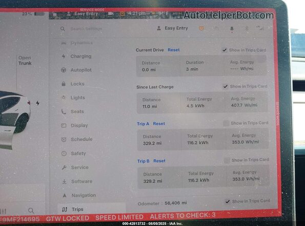 5YJYGDEE9MF214695 2021 TESLA MODEL Y White Widok tylnych siedzeń