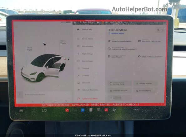 5YJYGDEE9MF214695 2021 TESLA MODEL Y White 