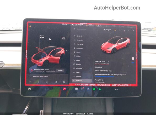 5YJYGDEF5MF124498 2021 TESLA MODEL Y White Вид задніх сидінь