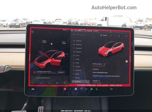5YJYGDEF5MF124498 2021 TESLA MODEL Y White 