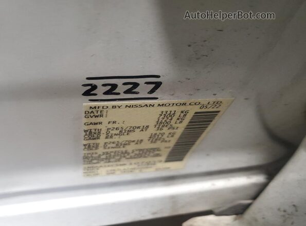1N6AA1EC5NN107059 2022 NISSAN TITAN Белый Вид наклейки с VIN-кодом
