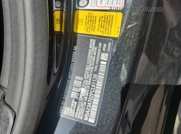 WBA23AT02PCL61138 2023 BMW OTHER Black VIN კოდის სტიკერის ხედი