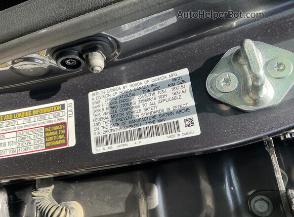 2HKRW2H54MH683251 2021 HONDA CRV Gray Vista interior trasera