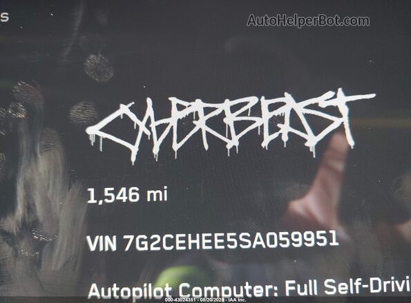 7G2CEHEE5SA059951 2025 TESLA CYBERTRUCK Серебряный Вид задних сидений