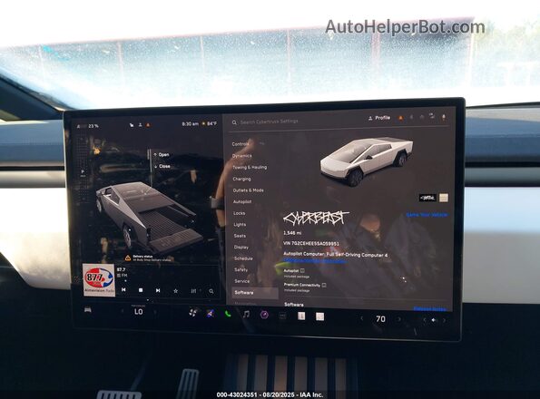 7G2CEHEE5SA059951 2025 TESLA CYBERTRUCK Серебряный 