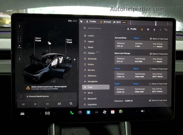 7SAYGDEEXTF350271 2026 TESLA MODEL Gray Widok zestawu wskaźników