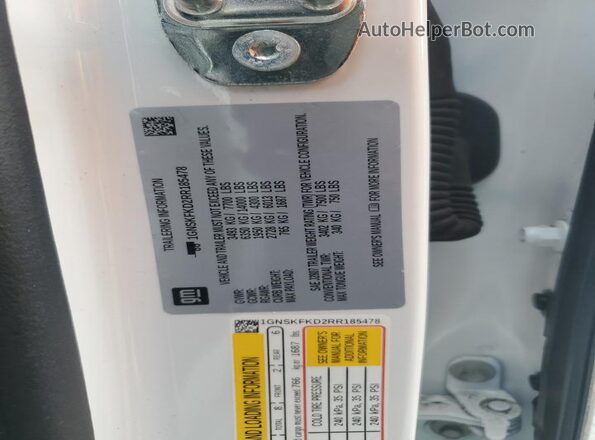 1GNSKFKD2RR185478 2024 CHEVROLET SUBURBAN Белый Панорамный вид салона 360°