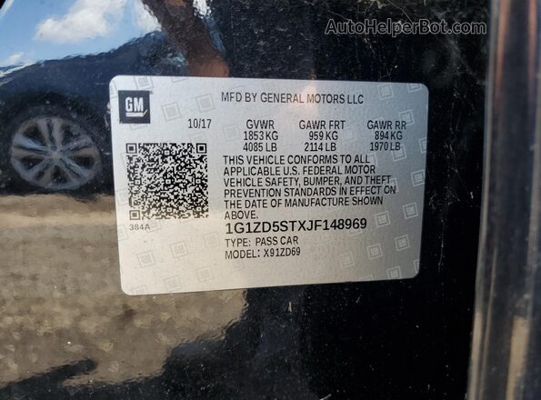 1G1ZD5STXJF148969 2018 CHEVROLET MALIBU Черный Вид наклейки с VIN-кодом