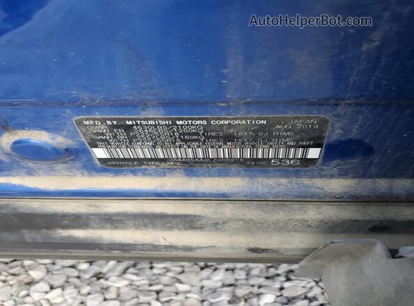 JA4AS5AA3LZ008218 2020 MITSUBISHI ECLIPSE Blue VIN կոդի պիտակի տեսք
