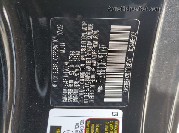 JF1ZNBF10P8751797 2023 TOYOTA GR Black Vista de la etiqueta del VIN
