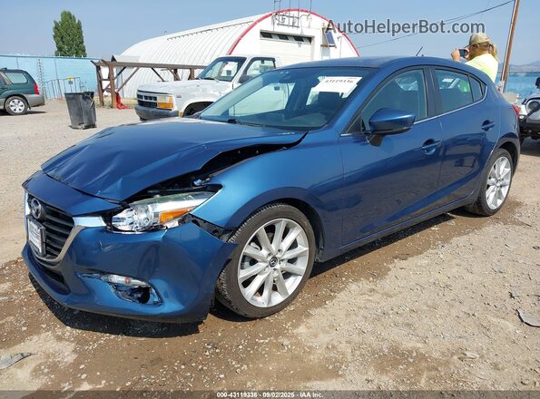 JM1BN1L31H1139307 2017 MAZDA 3 Синий Передняя левая четверть