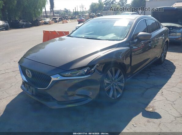 JM1GL1VM7J1306034 2018 MAZDA 6 Gray წინა მარცხენა ხედი სამი მეოთხედიდან