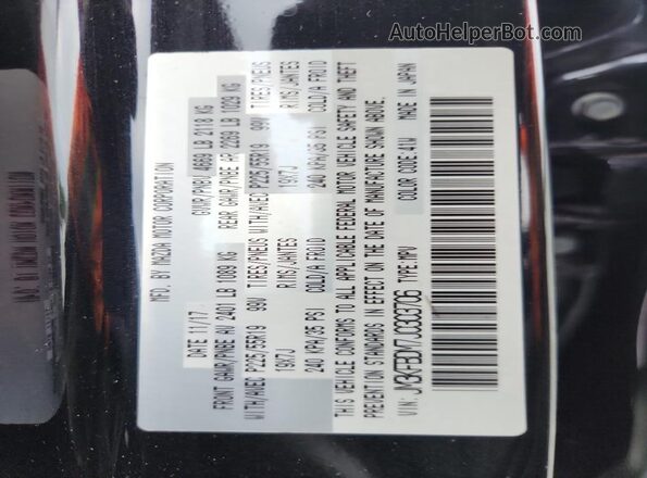 JM3KFBDM7J0303706 2018 MAZDA CX-5 Black VIN კოდის სტიკერის ხედი