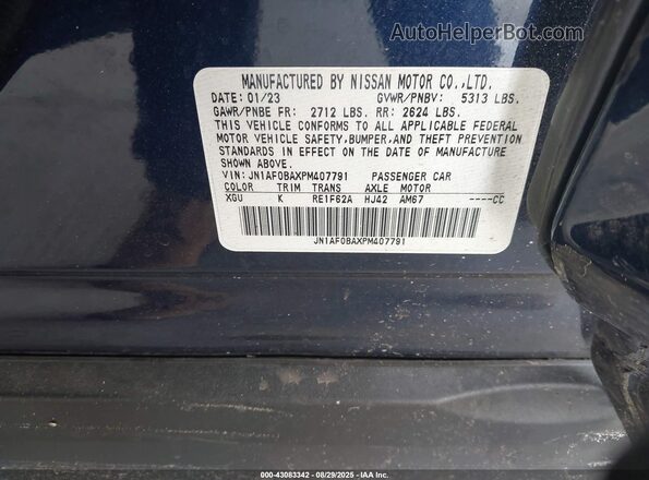 JN1AF0BAXPM407791 2023 NISSAN ARIYA Blue Շարժիչի բաժամունքի տեսք