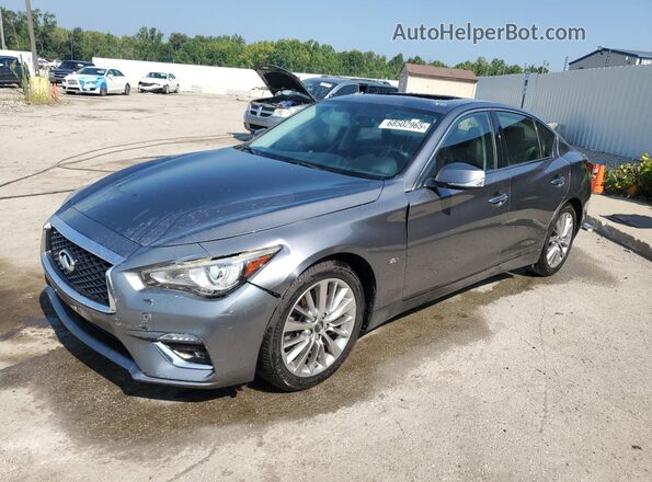 JN1EV7AP9JM363387 2018 INFINITI Q50 Gray წინა მარცხენა ხედი სამი მეოთხედიდან