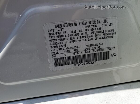 JN1EV7AR4JM443097 2018 INFINITI Q50 Белый Вид подкапотного пространства