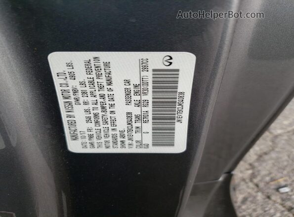 JN1EV7EK2JM340838 2018 INFINITI Q60 Gray Vista del compartimento del motor