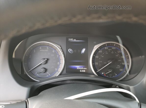 JN1EV7EK2JM340838 2018 INFINITI Q60 Gray Vista del cuadro de instrumentos