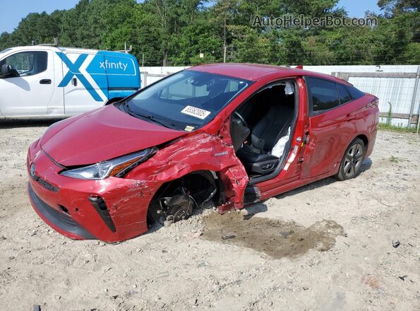 JTDKAMFU4M3141536 2021 TOYOTA PRIUS Red Առջևի ձախ երեք քառորդ տեսարան