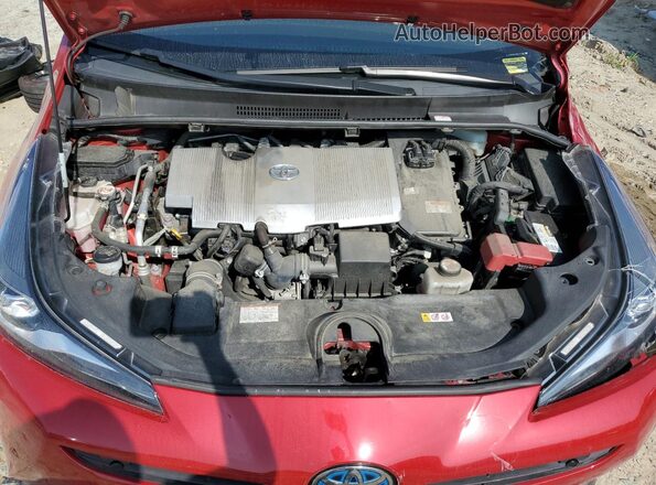JTDKAMFU4M3141536 2021 TOYOTA PRIUS Red Սալոնի հետևի տեսք