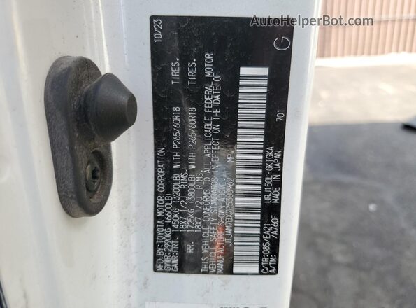JTJAM7BX7P5380962 2023 LEXUS GX White Widok naklejki z numerem VIN