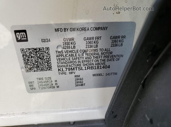 KL79MTSL1RB181404 2024 CHEVROLET TRAILBLAZER White Widok komory silnika