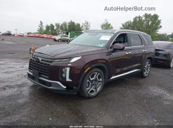 KM8R4DGE6PU544702 2023 HYUNDAI PALISADE Темно-бордовый Передняя левая четверть
