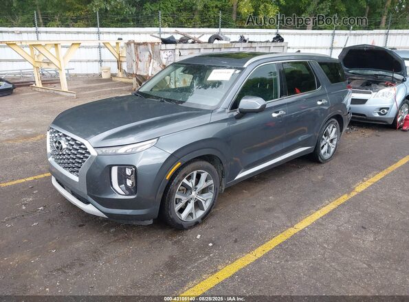 KM8R5DHE8MU287193 2021 HYUNDAI PALISADE Бирюзовый Передняя левая четверть