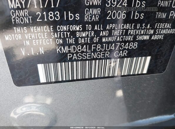 KMHD84LF8JU473488 2018 HYUNDAI ELANTRA Белый Вид подкапотного пространства