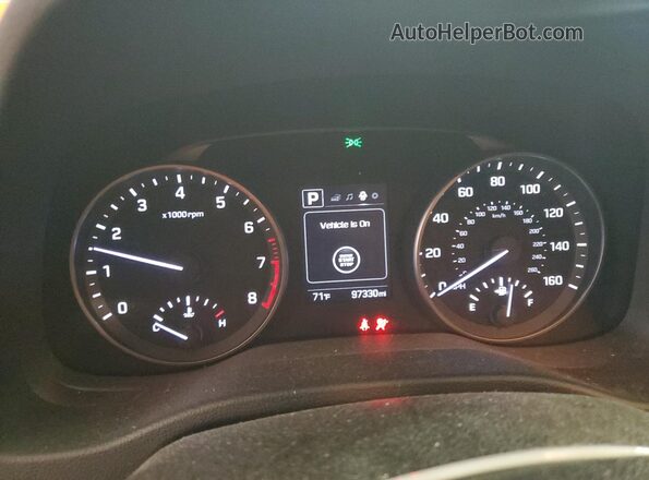 KMHD84LF9JU633376 2018 HYUNDAI ELANTRA Gray Вид щитка приладів