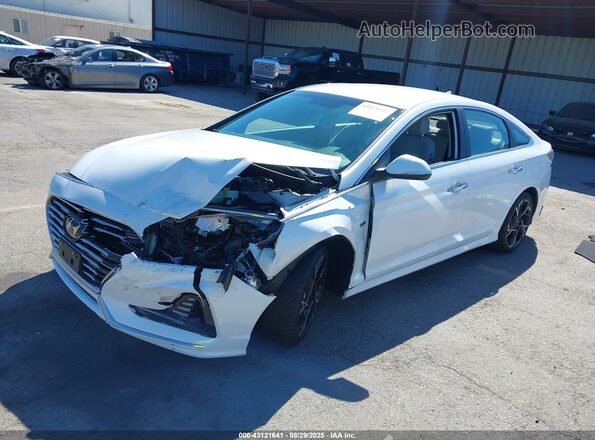 KMHE24L32KA088846 2019 HYUNDAI SONATA HYBRID Белый Передняя левая четверть