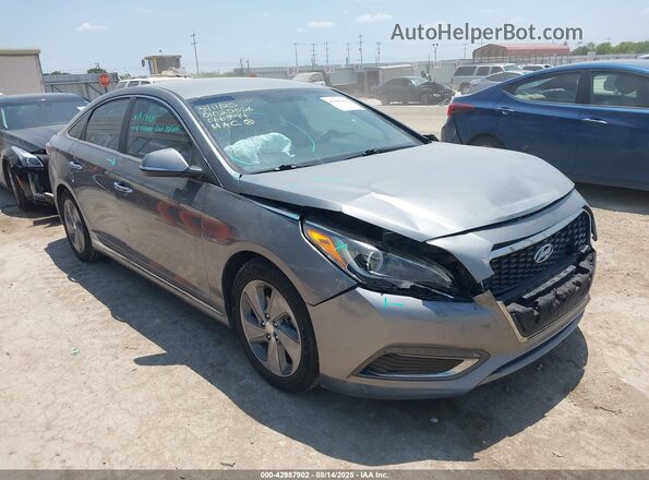 KMHE34L31HA066794 2017 HYUNDAI SONATA HYBRID Серый Передняя правая четверть