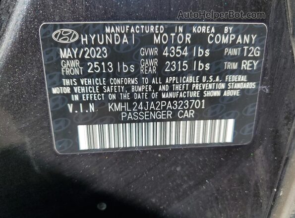 KMHL24JA2PA323701 2023 HYUNDAI SONATA Gray Engine compartment view