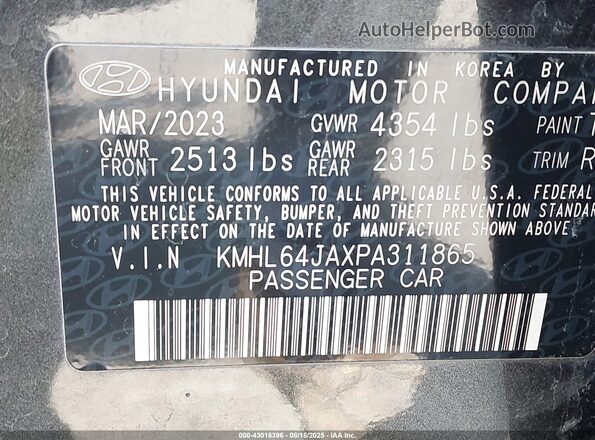 KMHL64JAXPA311865 2023 HYUNDAI SONATA Gray ძრავის განყოფილების ხედი