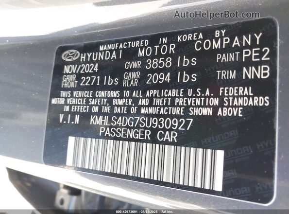 KMHLS4DG7SU930927 2025 HYUNDAI ELANTRA Gray Вид підкапотного простору