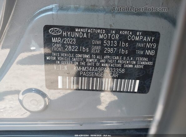 KMHM34AA9PA033358 2023 HYUNDAI IONIQ 6 Gray ძრავის განყოფილების ხედი