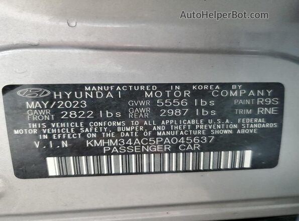 KMHM34AC5PA045637 2023 HYUNDAI IONIQ Серебряный Вид подкапотного пространства